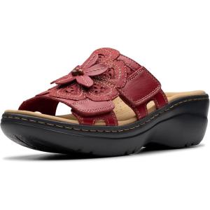 imageClarks Womens Merliah 2 Belle Heeled SandalRed Combi Leather