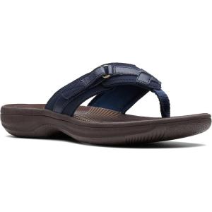 imageClarks Womens Breeze Sea SandalNavy SyntheticBrown Sole
