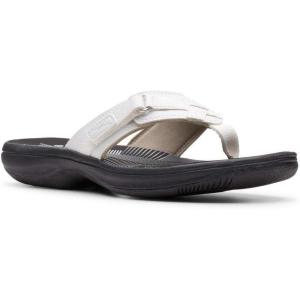 imageClarks Womens Breeze Sea SandalWhite SyntheticBlack Sole