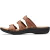 imageClarks Womens Laurieann Ayla Flat SandalDark Tan Leather