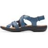 imageClarks Womens Laurieann Rena Leather Casual Strappy SandalsBlue Combi
