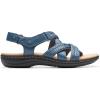 imageClarks Womens Laurieann Rena Leather Casual Strappy SandalsBlue Combi