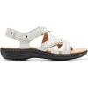 imageClarks Womens Laurieann Rena Leather Casual Strappy SandalsOff White Combi