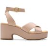 imageClarks Womens Nerisa Pearl Heeled SandalBeige Leather