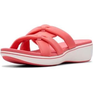 imageClarks Womens Breeze Rae Cam Slide SandalBright Coral Textile