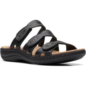 imageClarks Womens Laurieann Ayla Flat SandalBlack Leather
