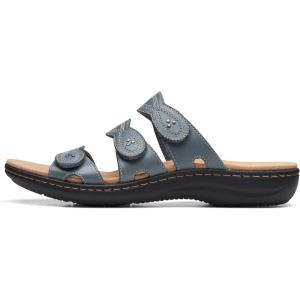 imageClarks Womens Laurieann Ayla Flat SandalBlue Grey Leather