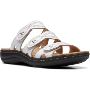 imageClarks Womens Laurieann Ayla Flat SandalWhite Leather