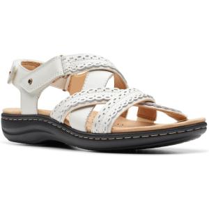 imageClarks Womens Laurieann Rena Leather Casual Strappy SandalsOff White Combi