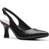 imageClarks Womens Kataleyna Step PumpBlack Croc Print Leather