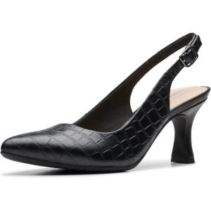 imageClarks Womens Kataleyna Step PumpBlack Croc Print Leather