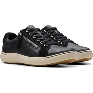 imageClarks Womens Nalle Lace SneakerBlack Abstract Leather
