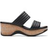 imageClarks Womens Chelsea Path Leather Chunky Wedge SandalsBlack Leather