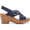 imageClarks Womens Giselle Cove Wedge SandalNavy Nubuck