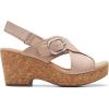imageClarks Womens Giselle Cove Wedge SandalSand Nubuck