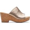 imageClarks Womens Giselle Orchid Slide SandalPewter Metallic Leather