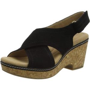 imageClarks Womens Giselle Cove Wedge SandalBlack Leather