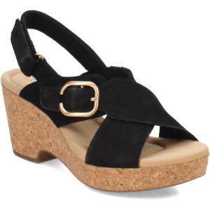 imageClarks Womens Giselle Cove Wedge SandalBlack Nubuck