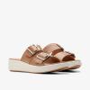 imageClarks Womens Drift Buckle Slide SandalWarm Beige Synthetic