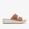imageClarks Womens Drift Buckle Slide SandalWarm Beige Synthetic