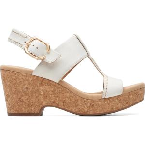imageClarks Womens Giselle Style Wedge SandalOff White Leather