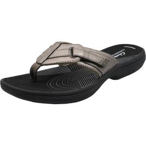 imageClarks Womens Brinkley Jazz Flip FlopPewterBlack