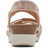 imageClarks Womens Calenne Clara Wedge SandalBronze Metallic Textile