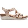 imageClarks Womens Calenne Clara Wedge SandalBronze Metallic Textile