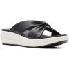 imageClarks Womens Drift Ave Wedge SandalBlack Tumbled Leather