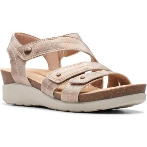 imageClarks Womens Calenne Clara Wedge SandalBronze Metallic Textile