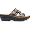 imageClarks Womens Merliah 2 Cove Heeled SandalBronze Metallic Leather