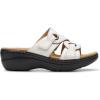 imageClarks Womens Merliah 2 Cove Heeled SandalWhite Leather