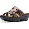 imageClarks Womens Merliah 2 Cove Heeled SandalBronze Metallic Leather