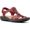 imageClarks Womens Laurieann Kay Flat SandalRed Leather