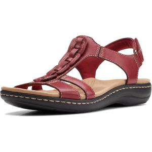 imageClarks Womens Laurieann Kay Flat SandalRed Leather