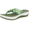 imageClarks Womens Arla Glison Flip FlopWhite Textile W Green Palms