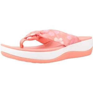 imageClarks Womens Arla Glison Flip FlopDark Peach White Textile
