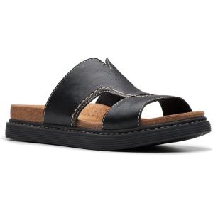 imageClarks Womens Arwell Walk Flat SandalBlack Leather
