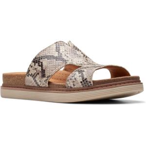 imageClarks Womens Arwell Walk Flat SandalSnake Print Leather