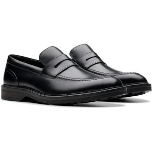 imageClarks Mens Aldwin Step Penny LoaferBlack Leather