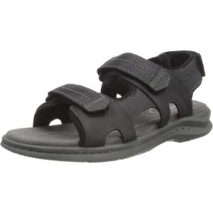 imageClarks Mens Walkford Walk Flat SandalBlackWhite