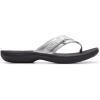 imageClarks Womens Breeze Sea FlipFlopSilver SyntheticBlack Sole
