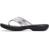 imageClarks Womens Breeze Sea FlipFlopSilver SyntheticBlack Sole