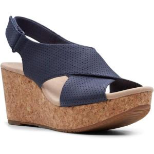 imageClarks Womens Annadel Eirwyn Wedge SandalBlue Navy Suede Navy Suede