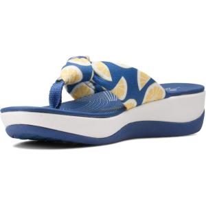 imageClarks Womens Arla Glison Flip FlopBlue Textile With Lemons