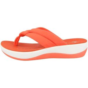 imageClarks Womens Arla Kaylie FlipFlop SandalsBright Coral Textile