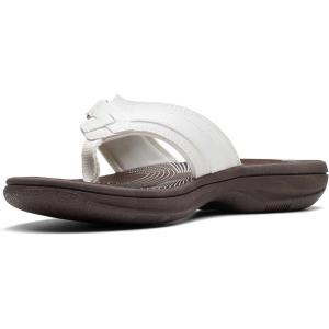 imageClarks Womens Breeze Sea FlipFlopWhite SyntheticBrown Sole