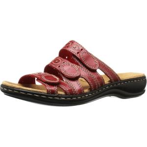 imageClarks Womens Leisa Cacti Slide SandalRed Leather