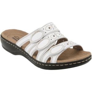 imageClarks Womens Leisa Cacti Slide SandalWhite Leather