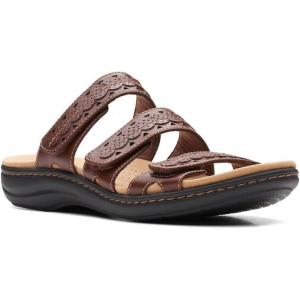 imageClarks womens Laurieann CoveFlat SandalDark Tan Leather